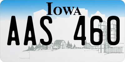 IA license plate AAS460