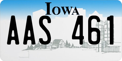 IA license plate AAS461