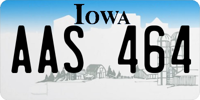 IA license plate AAS464