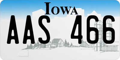 IA license plate AAS466