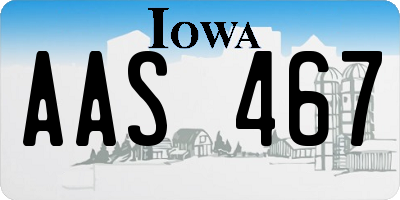 IA license plate AAS467