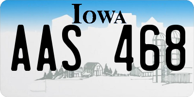 IA license plate AAS468