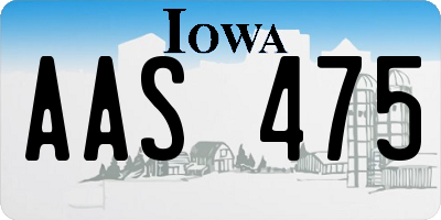 IA license plate AAS475