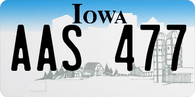 IA license plate AAS477
