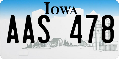 IA license plate AAS478