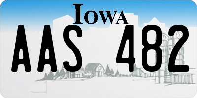 IA license plate AAS482