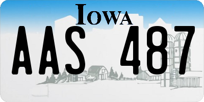 IA license plate AAS487