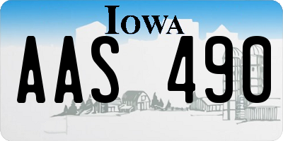 IA license plate AAS490