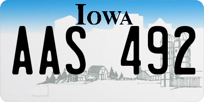 IA license plate AAS492