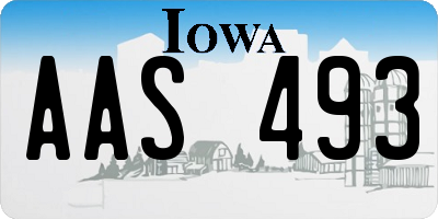 IA license plate AAS493