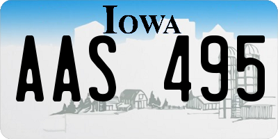 IA license plate AAS495