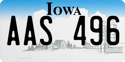 IA license plate AAS496