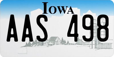 IA license plate AAS498