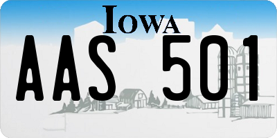 IA license plate AAS501