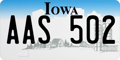 IA license plate AAS502