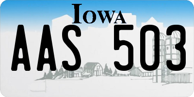 IA license plate AAS503