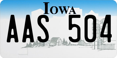 IA license plate AAS504