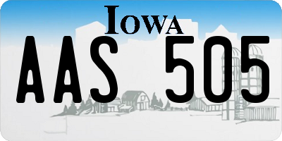 IA license plate AAS505