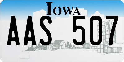 IA license plate AAS507