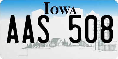 IA license plate AAS508