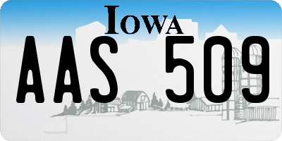 IA license plate AAS509