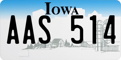 IA license plate AAS514