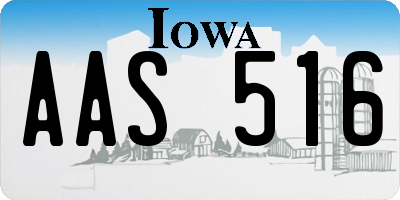 IA license plate AAS516