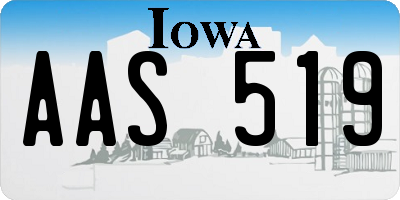 IA license plate AAS519