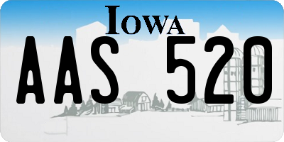 IA license plate AAS520