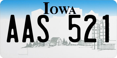 IA license plate AAS521