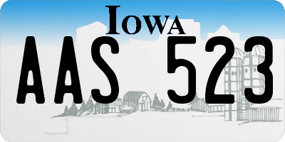 IA license plate AAS523