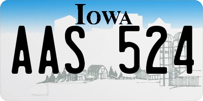 IA license plate AAS524