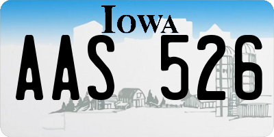 IA license plate AAS526