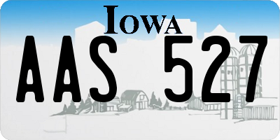 IA license plate AAS527