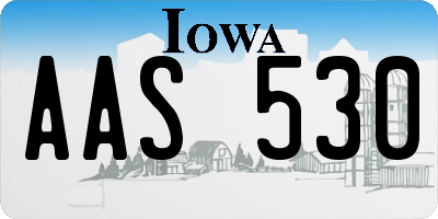 IA license plate AAS530