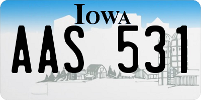 IA license plate AAS531