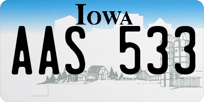 IA license plate AAS533
