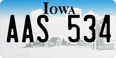 IA license plate AAS534
