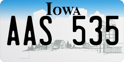 IA license plate AAS535