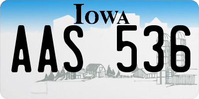 IA license plate AAS536