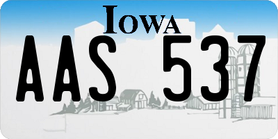 IA license plate AAS537