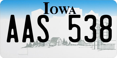 IA license plate AAS538