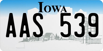 IA license plate AAS539