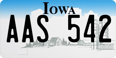 IA license plate AAS542