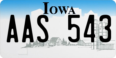 IA license plate AAS543