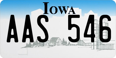 IA license plate AAS546