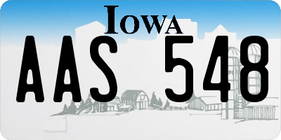IA license plate AAS548