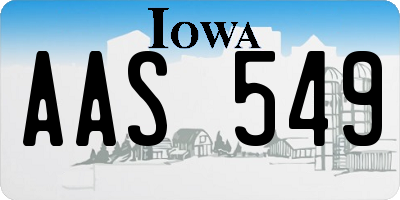 IA license plate AAS549
