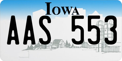 IA license plate AAS553