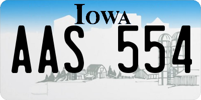 IA license plate AAS554